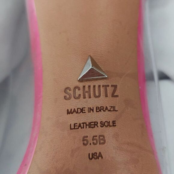 Schutz Cendi Pink and Lucite High Heel Pump size 5.5 - Picture 4 of 10